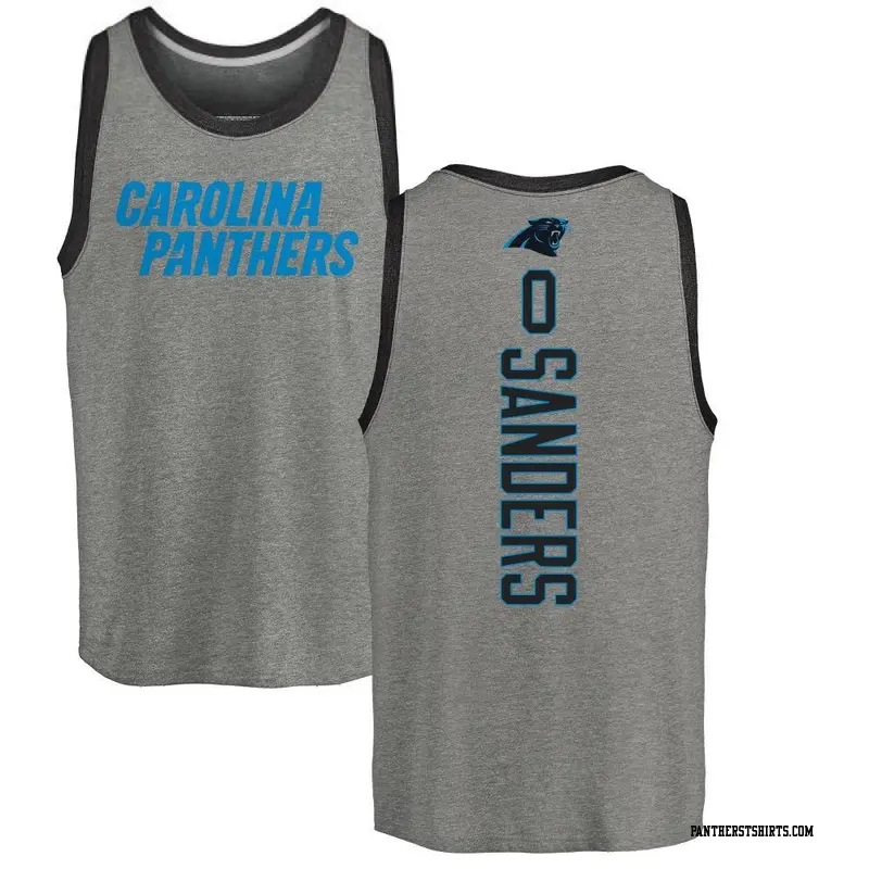 Men's Carolina Panthers ＃0 Ja'Tavion Sanders Ash Backer Tank Top