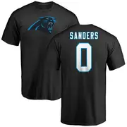Men's Carolina Panthers ＃0 Ja'Tavion Sanders Black Name & Number Logo T-Shirt