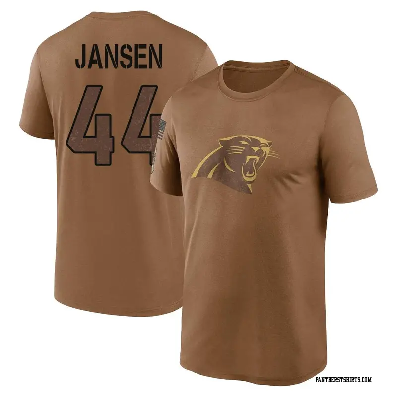 Men's Carolina Panthers ＃44 JJ Jansen Brown 2023 Salute To Service Performance T-Shirt