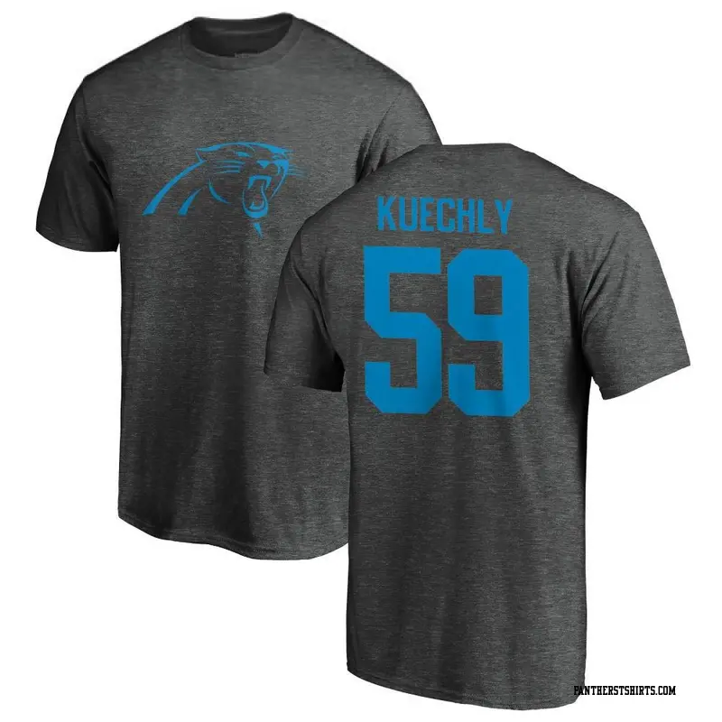 Men's Carolina Panthers ＃59 Luke Kuechly Ash One Color T-Shirt