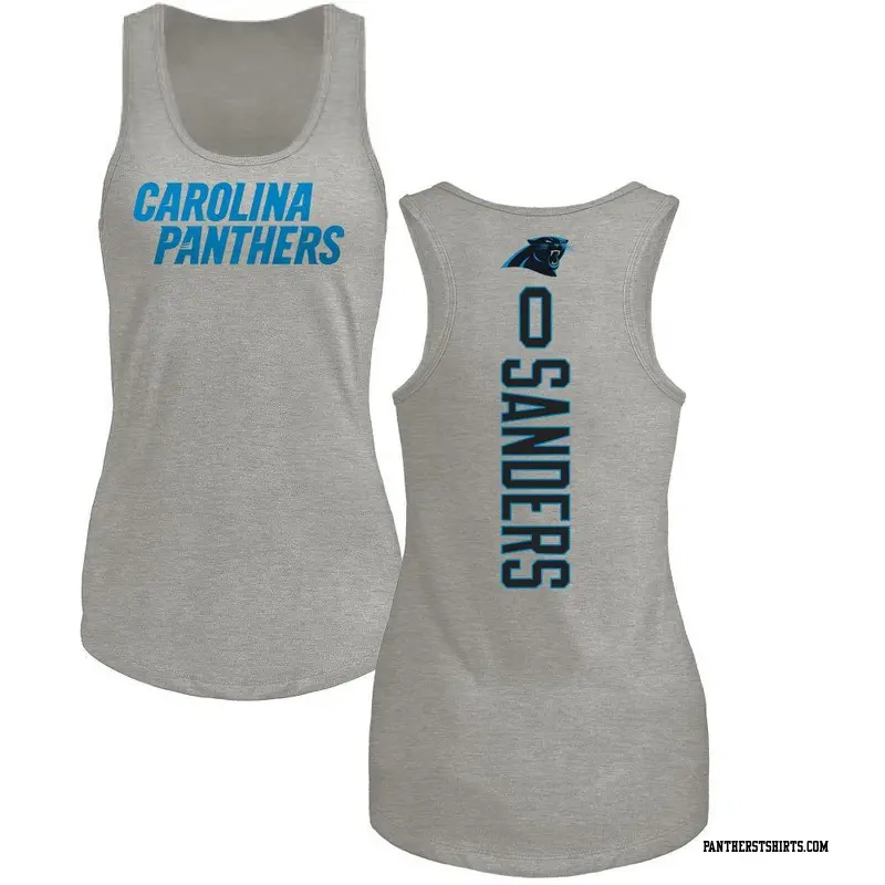 Women's Carolina Panthers ＃0 Ja'Tavion Sanders Ash Backer Tank Top