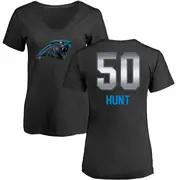 Women's Carolina Panthers ＃50 Robert Hunt Black Midnight Mascot T-Shirt
