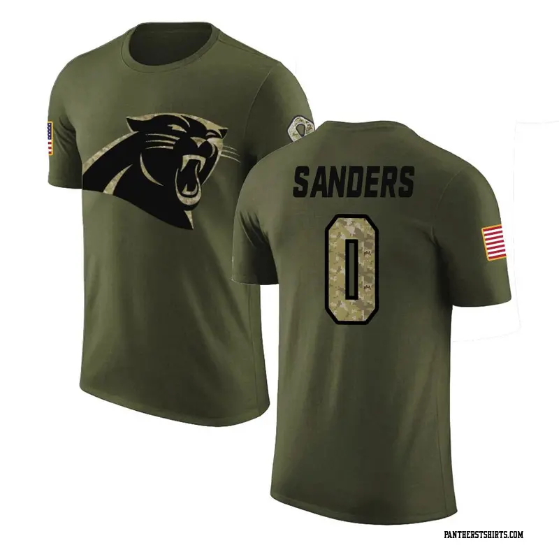 Youth Carolina Panthers ＃0 Ja'Tavion Sanders Olive Salute to Service T-Shirt