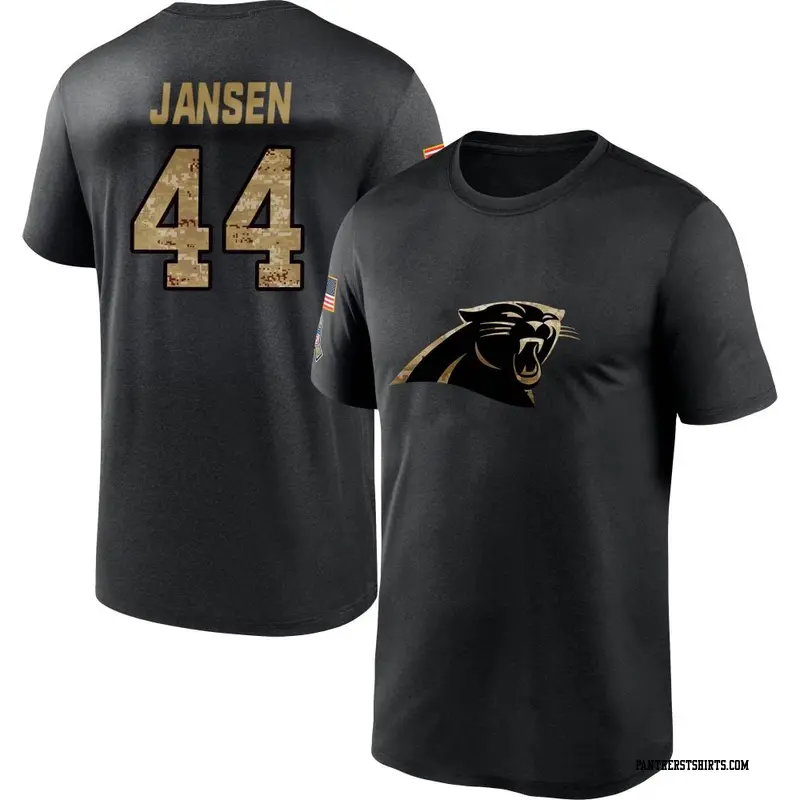 Youth Carolina Panthers ＃44 JJ Jansen Black 2020 Salute To Service Performance T-Shirt